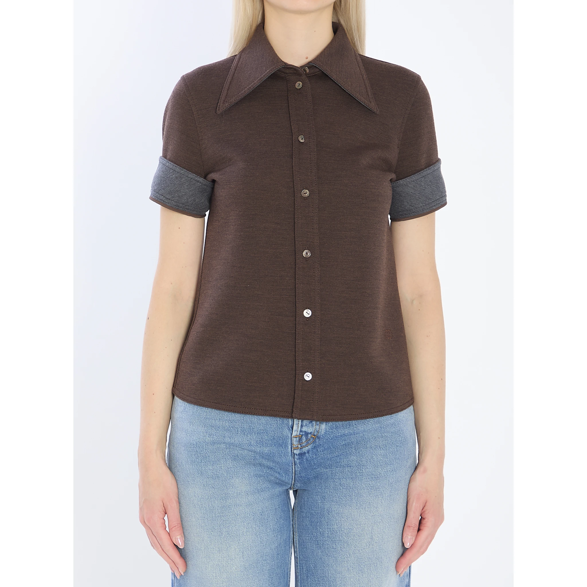 Cotton and wool jersey shirt