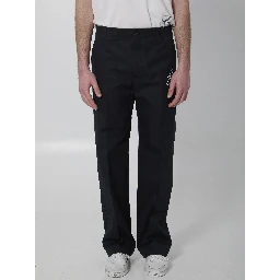 Printed cotton twill pants