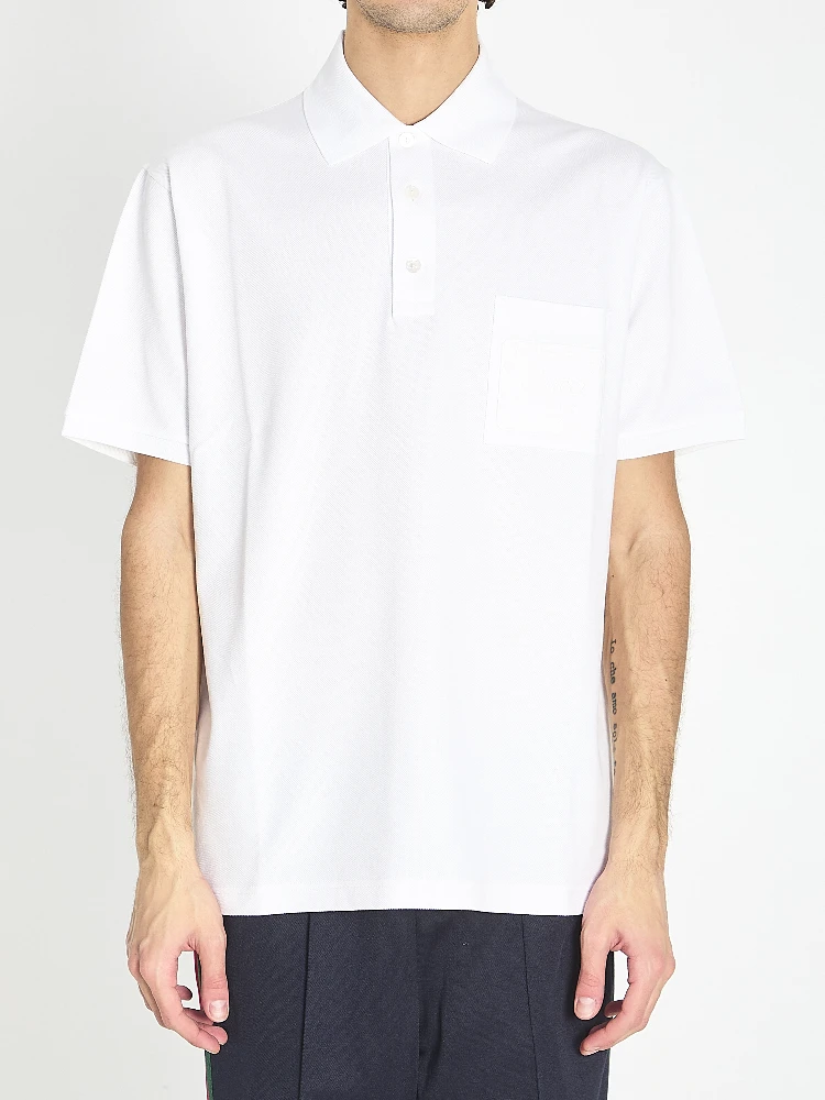 Polo in cotton stretch piqué