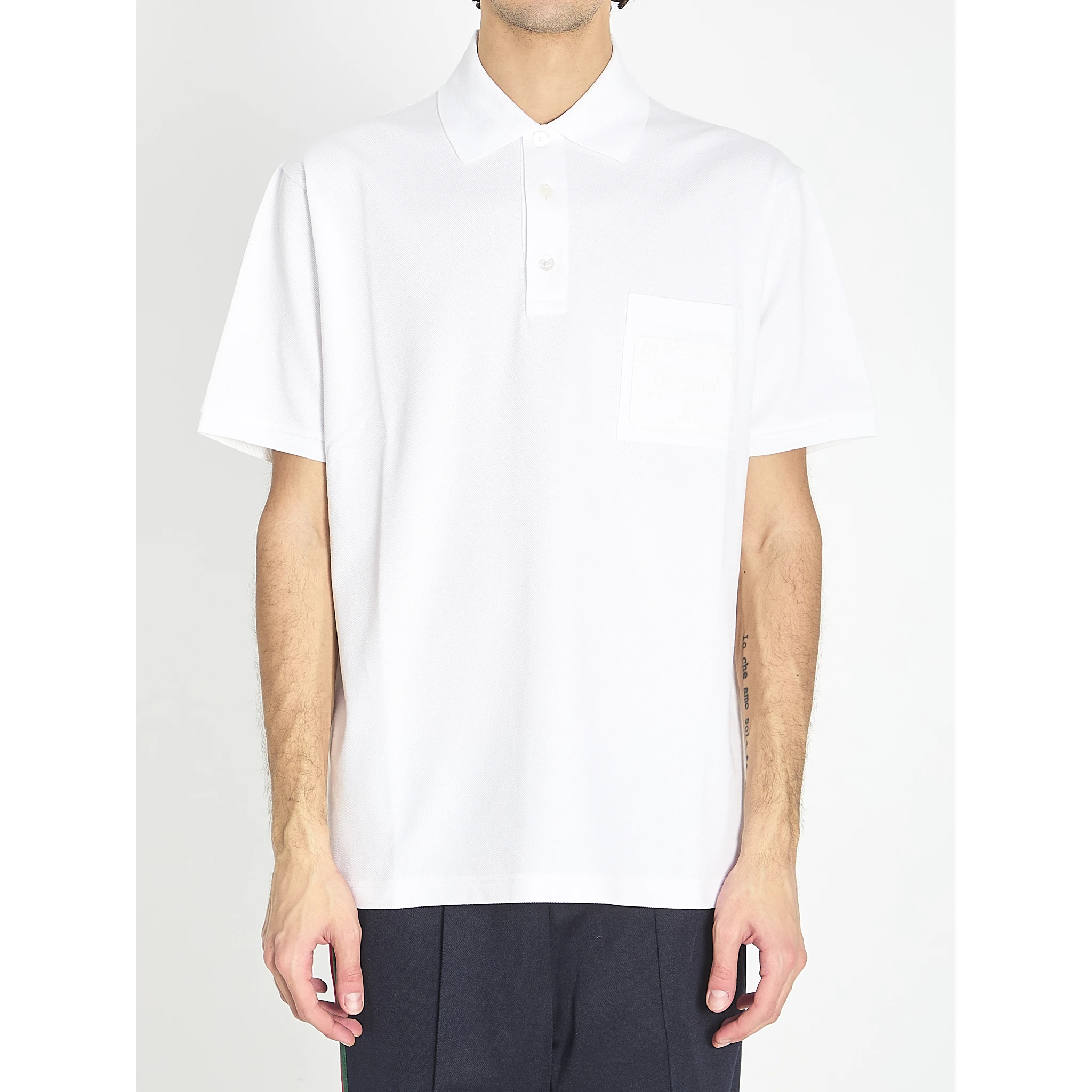 Polo in cotton stretch piqué