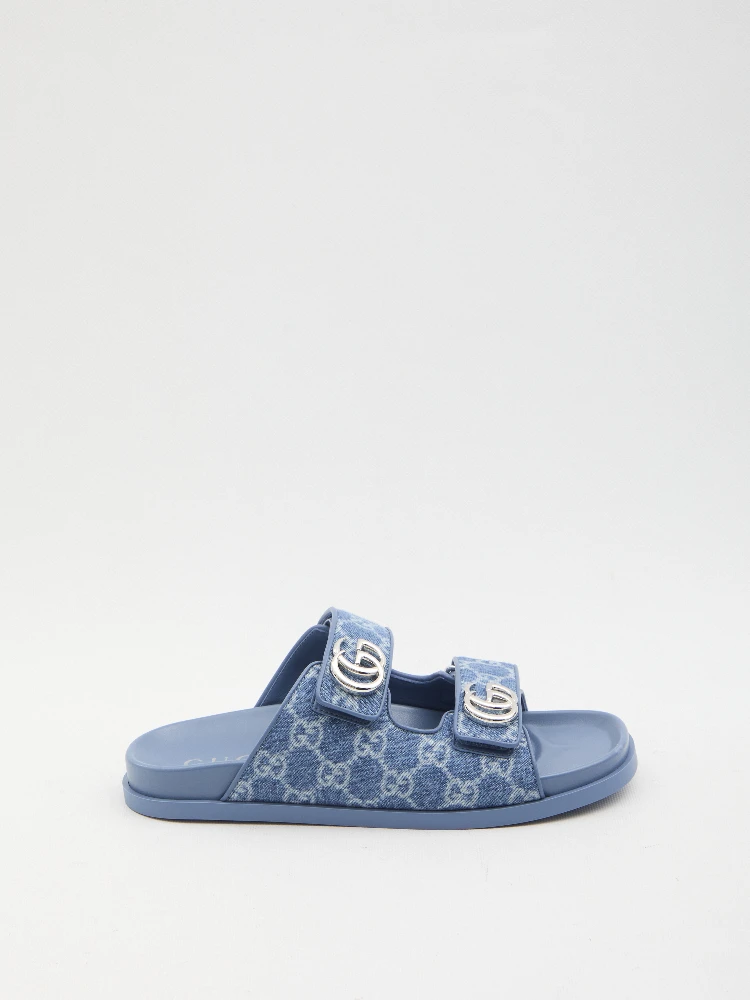 GG denim slide sandals