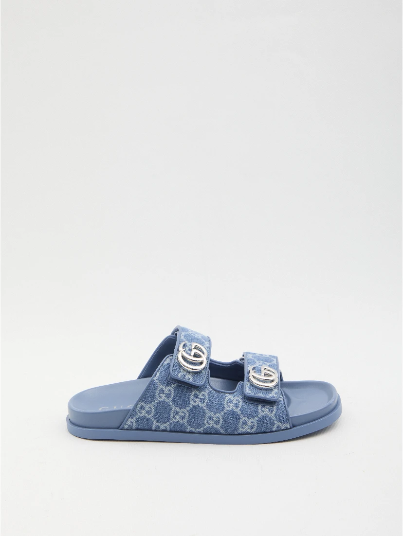 GG denim slide sandals
