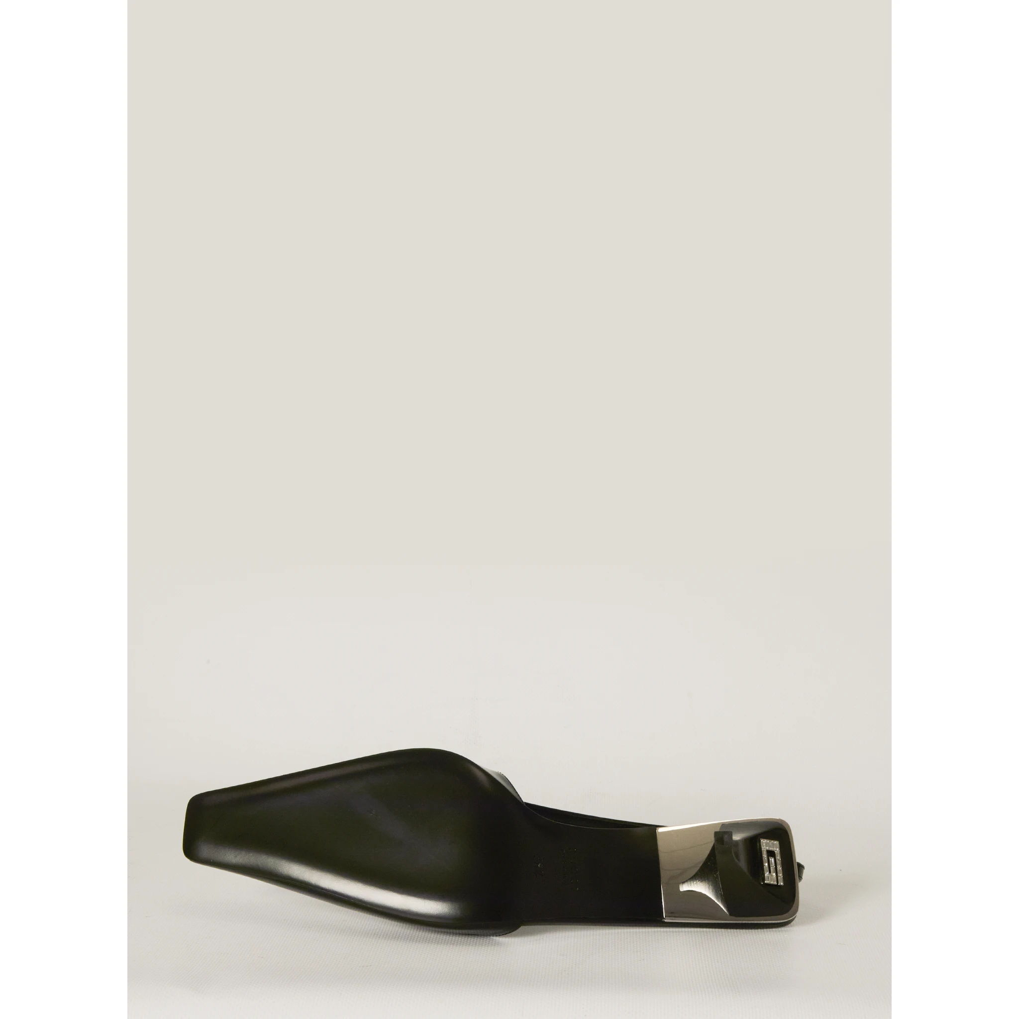 Crystal logo slingback pumps