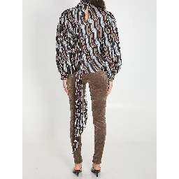 Printed silk twill shirt
