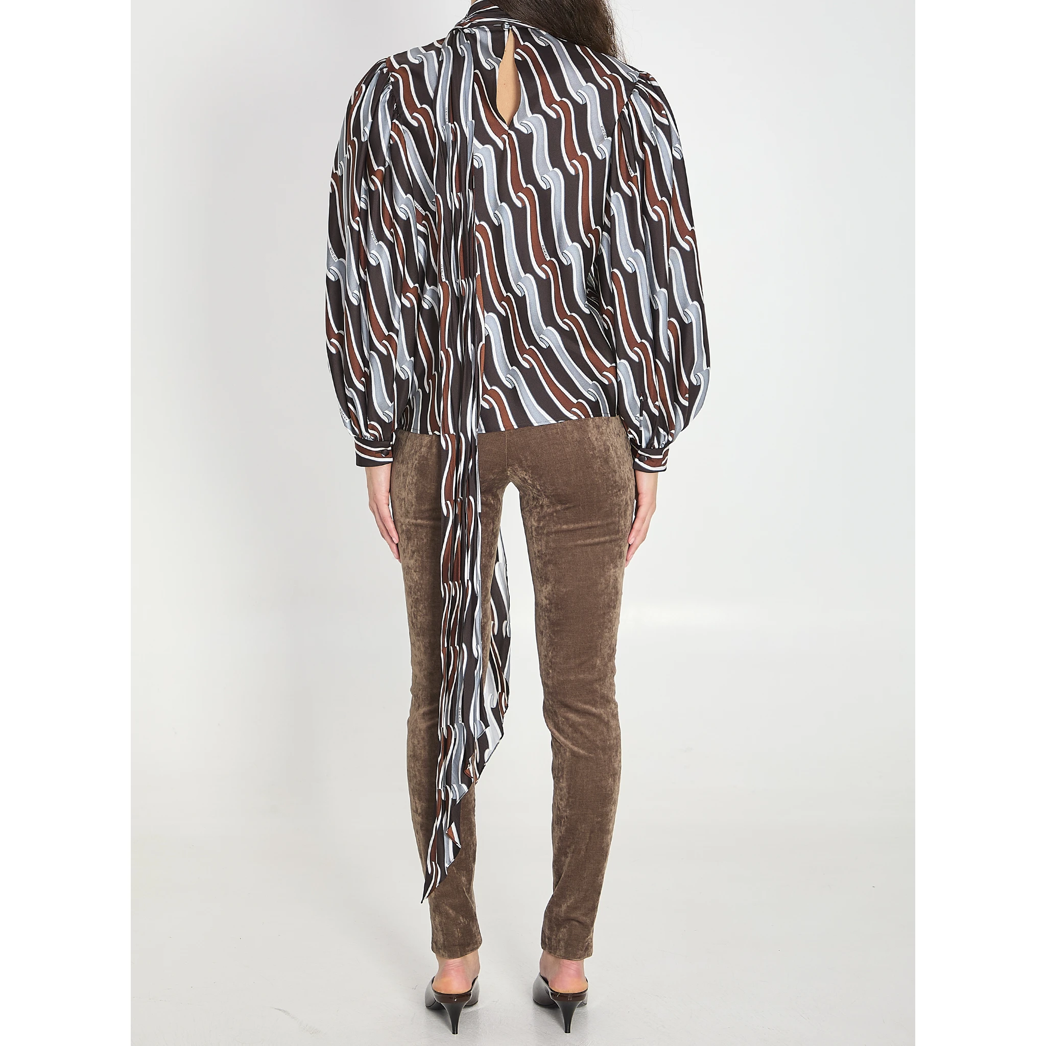 Printed silk twill shirt