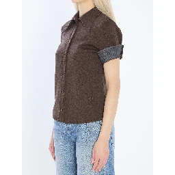Cotton and wool jersey shirt