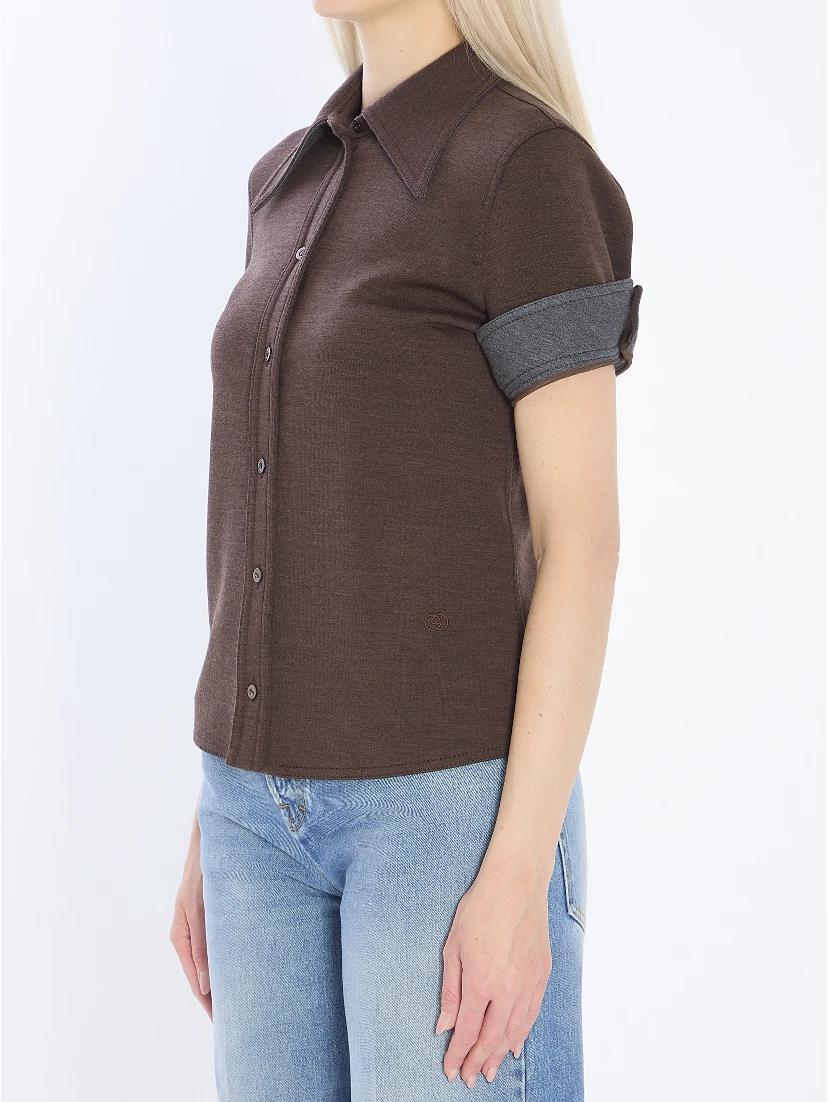 Cotton and wool jersey shirt