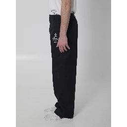 Printed cotton twill pants