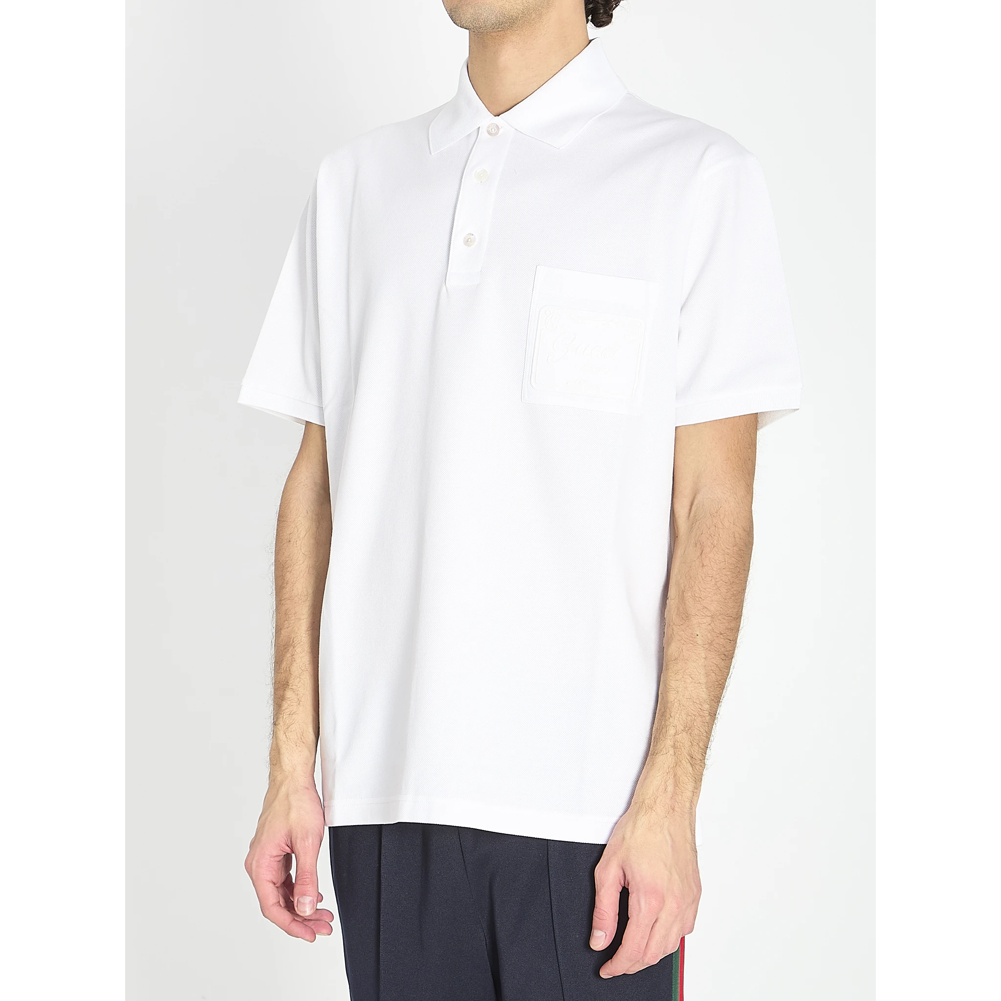 Polo in cotton stretch piqué