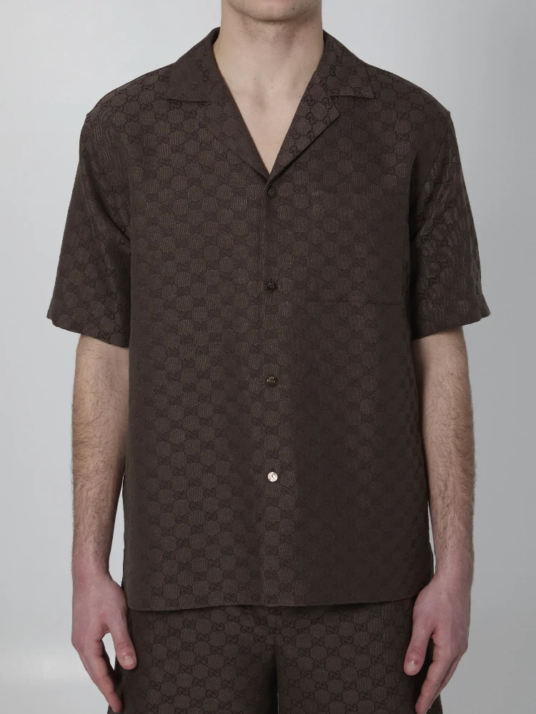 GG fabric bowling shirt