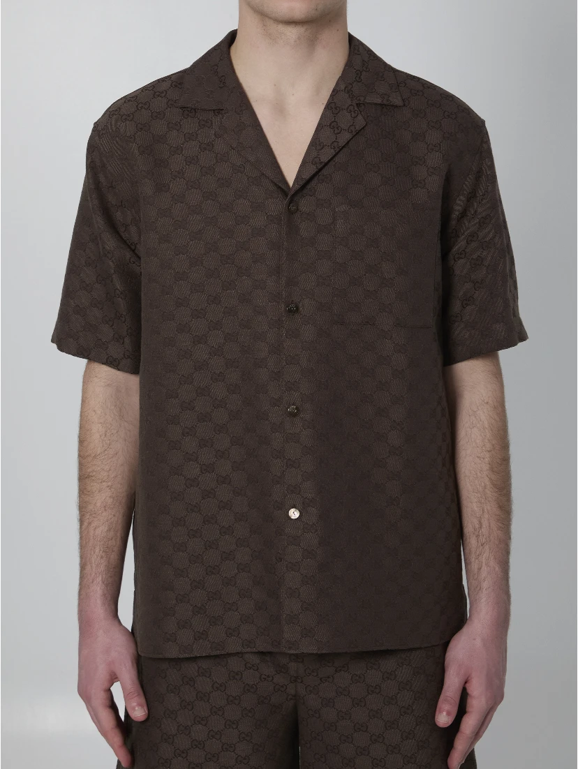 GG fabric bowling shirt