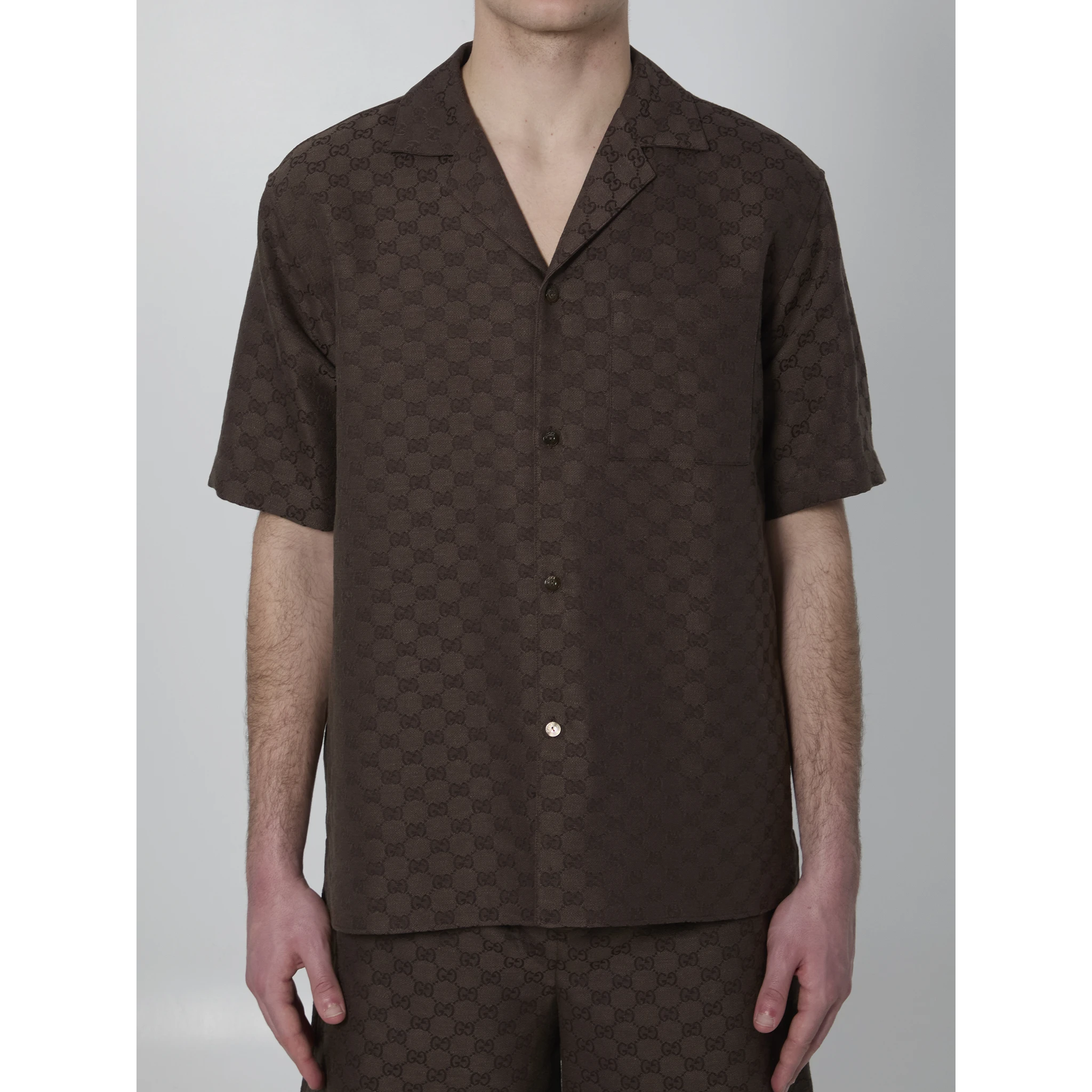 GG fabric bowling shirt