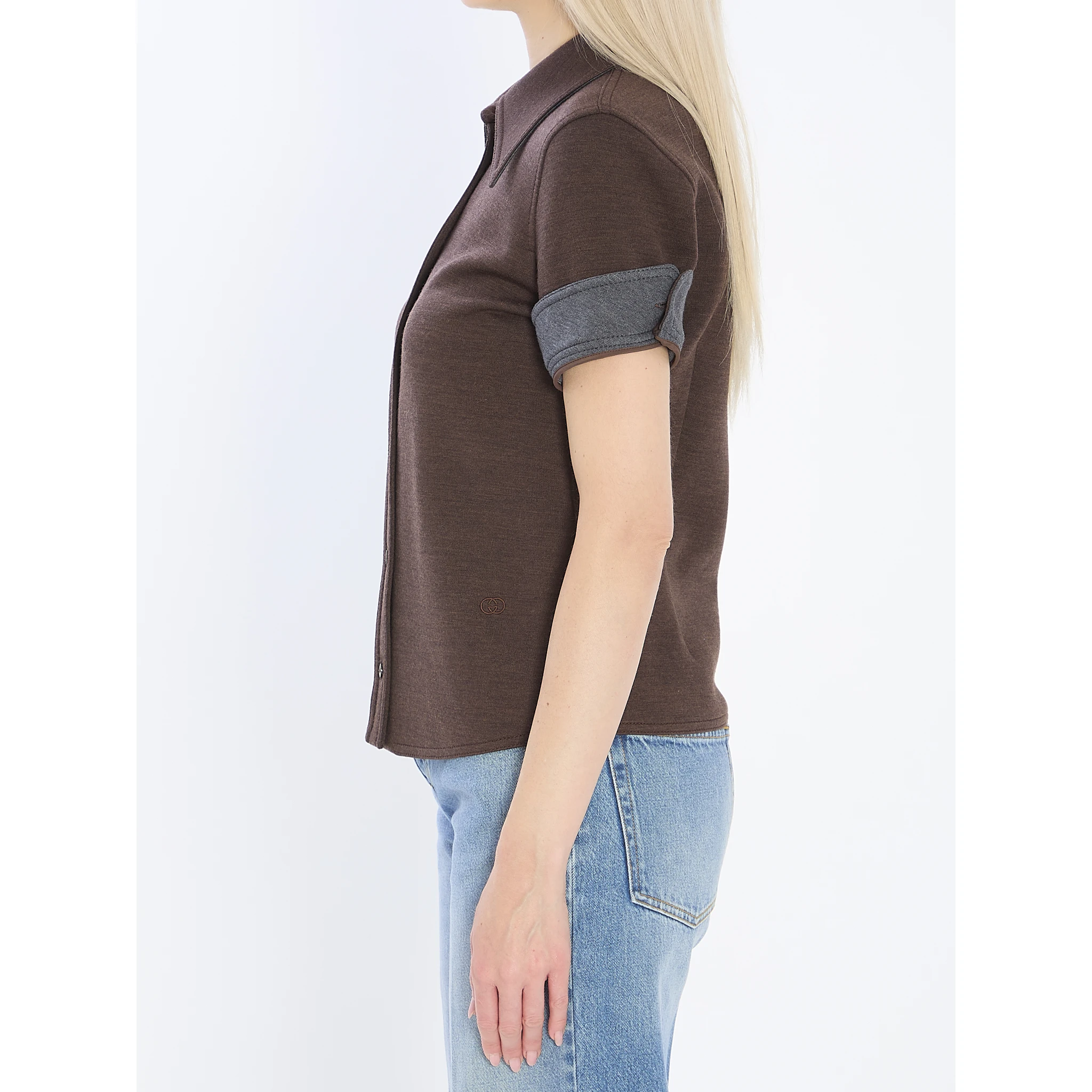 Cotton and wool jersey shirt