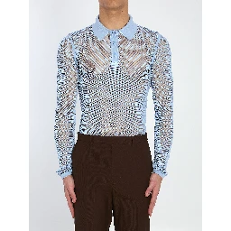 Technical mesh polo shirt