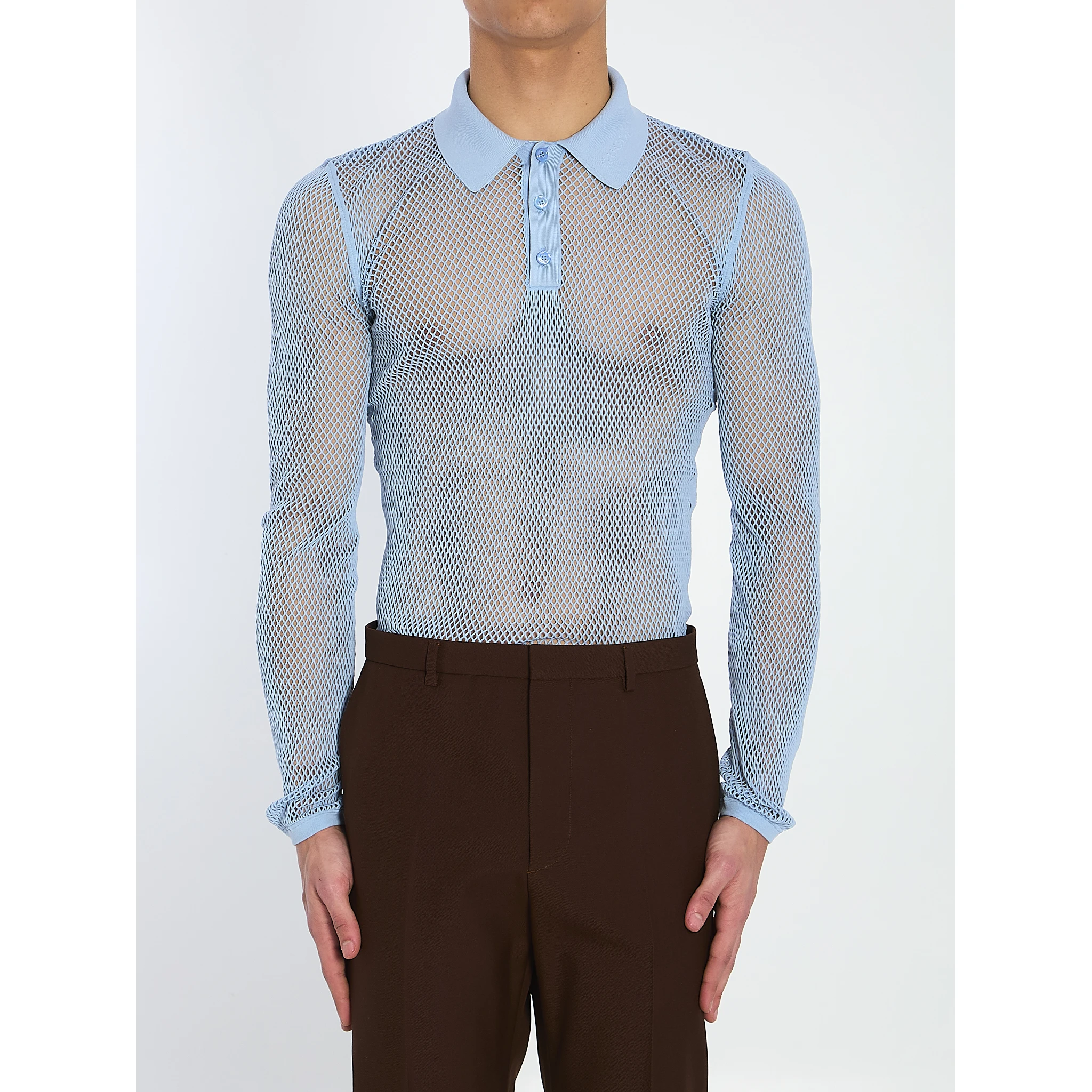 Technical mesh polo shirt