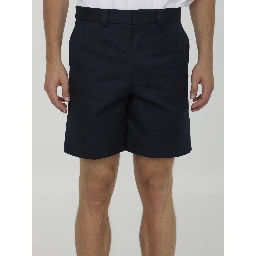 Bermuda shorts in double cotton twill