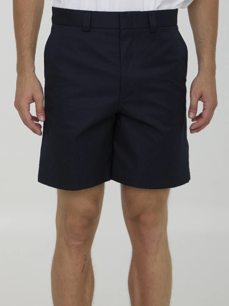 Bermuda shorts in double cotton twill