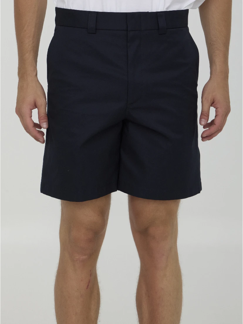 Bermuda shorts in double cotton twill