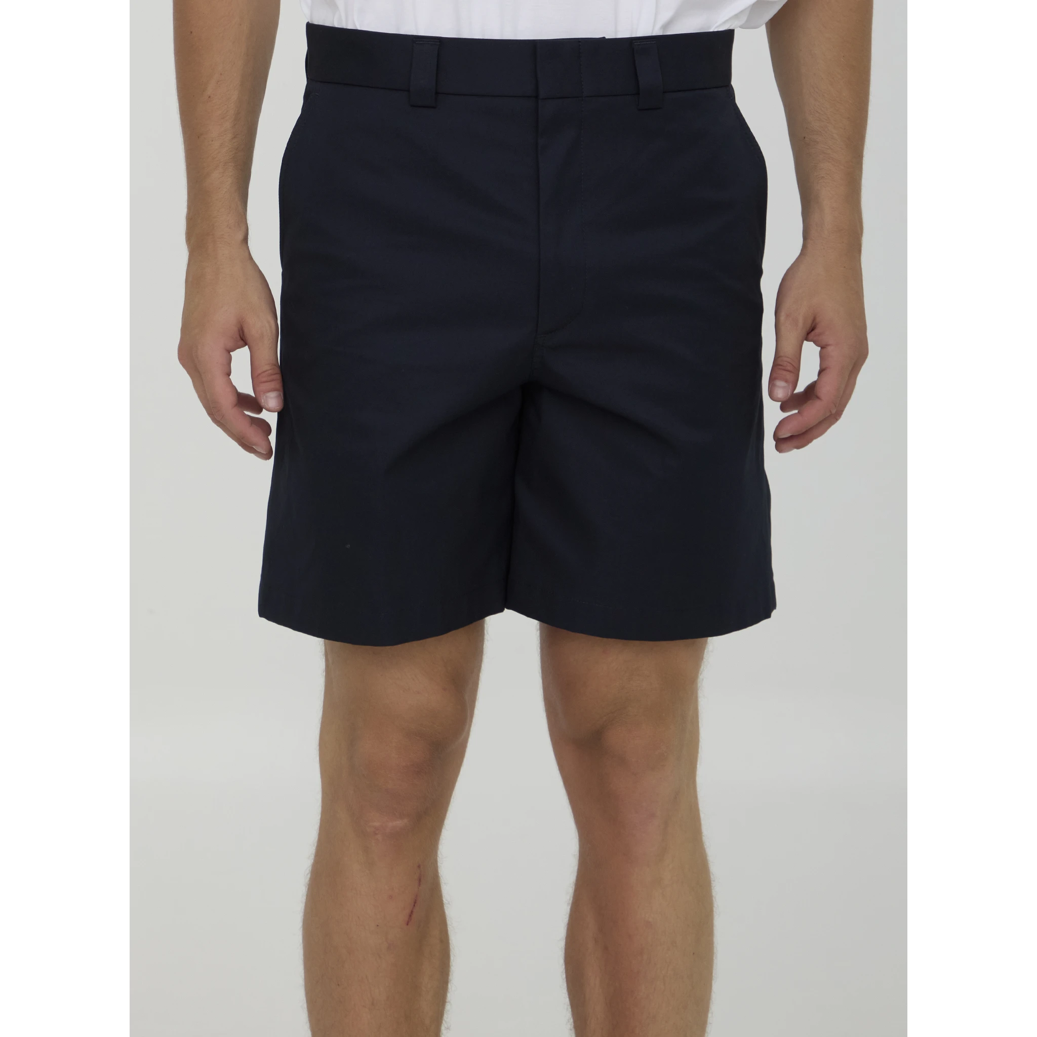 Bermuda shorts in double cotton twill