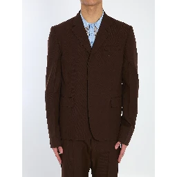 Wool twill single-breasted jacket