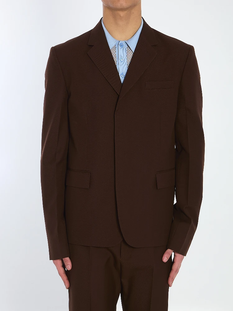 Wool twill single-breasted jacket