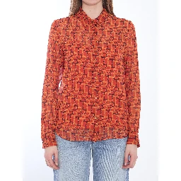 بلوزة حريرية مطبوعة