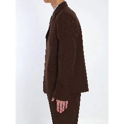 Wool twill single-breasted jacket