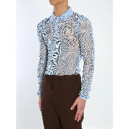 Technical mesh polo shirt