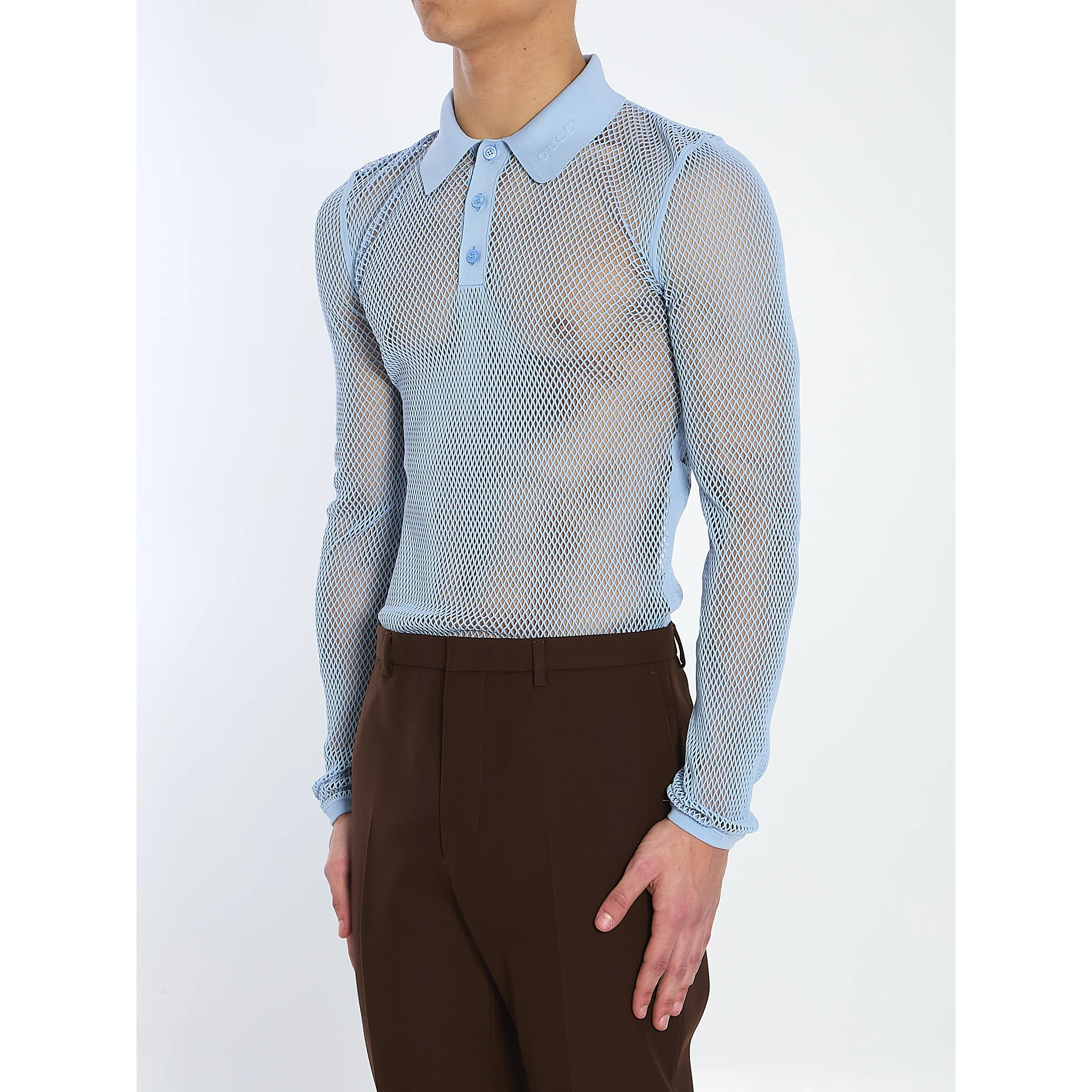 Technical mesh polo shirt