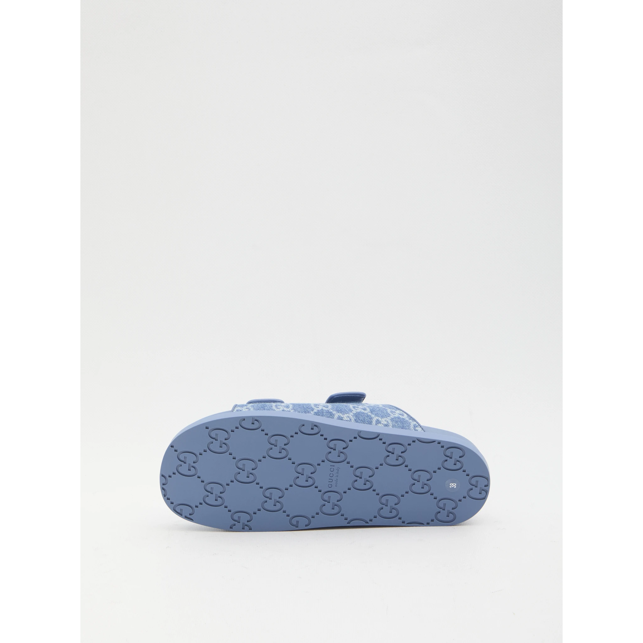 GG denim slide sandals