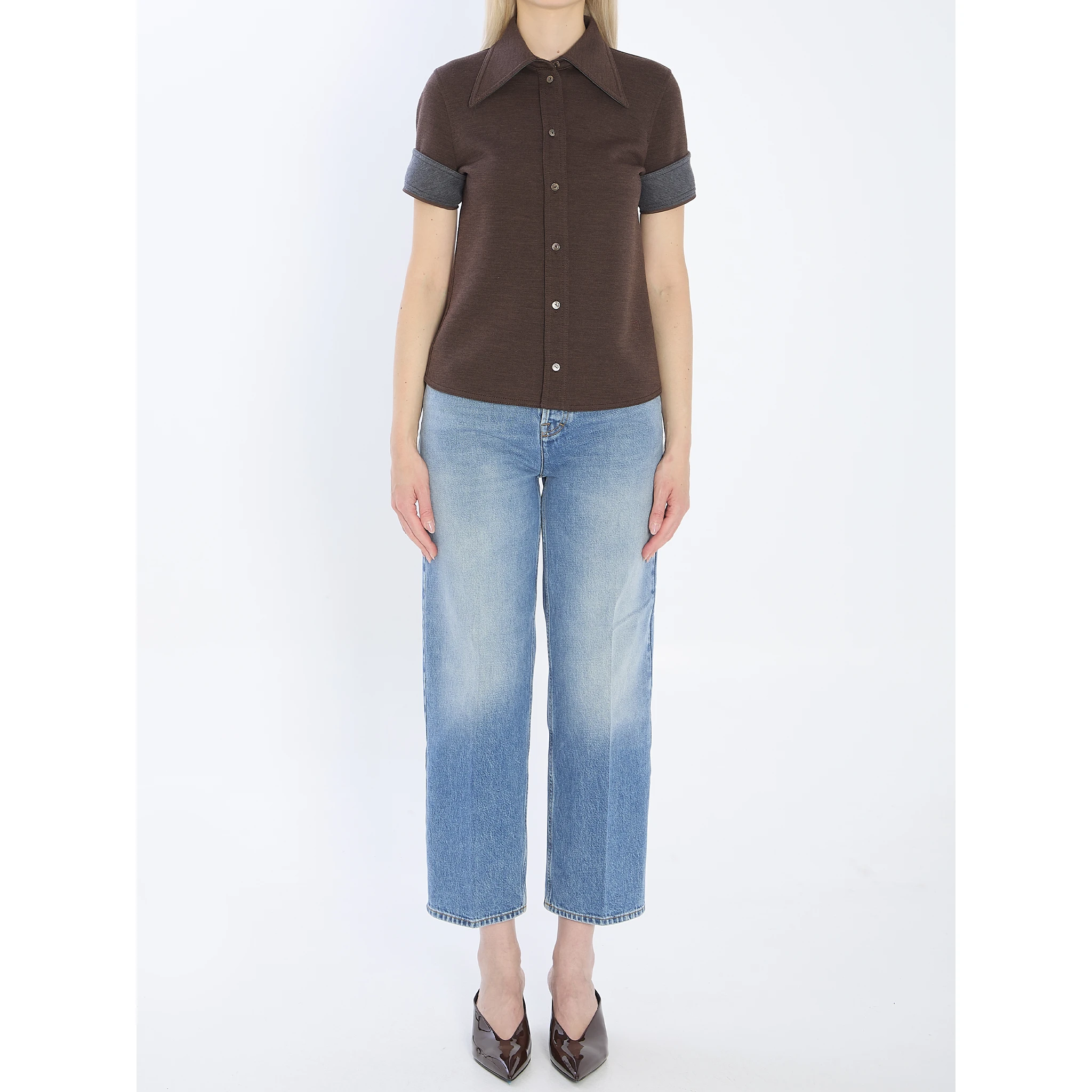 Cotton and wool jersey shirt