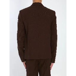 Wool twill single-breasted jacket