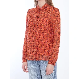 بلوزة حريرية مطبوعة