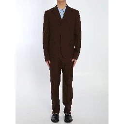 Wool twill single-breasted jacket