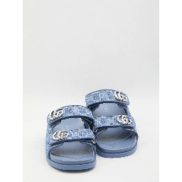 GG denim slide sandals