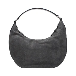 Gray Leather Shoulder Bag