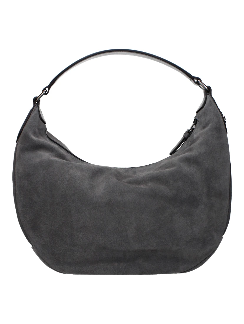 Gray Leather Shoulder Bag
