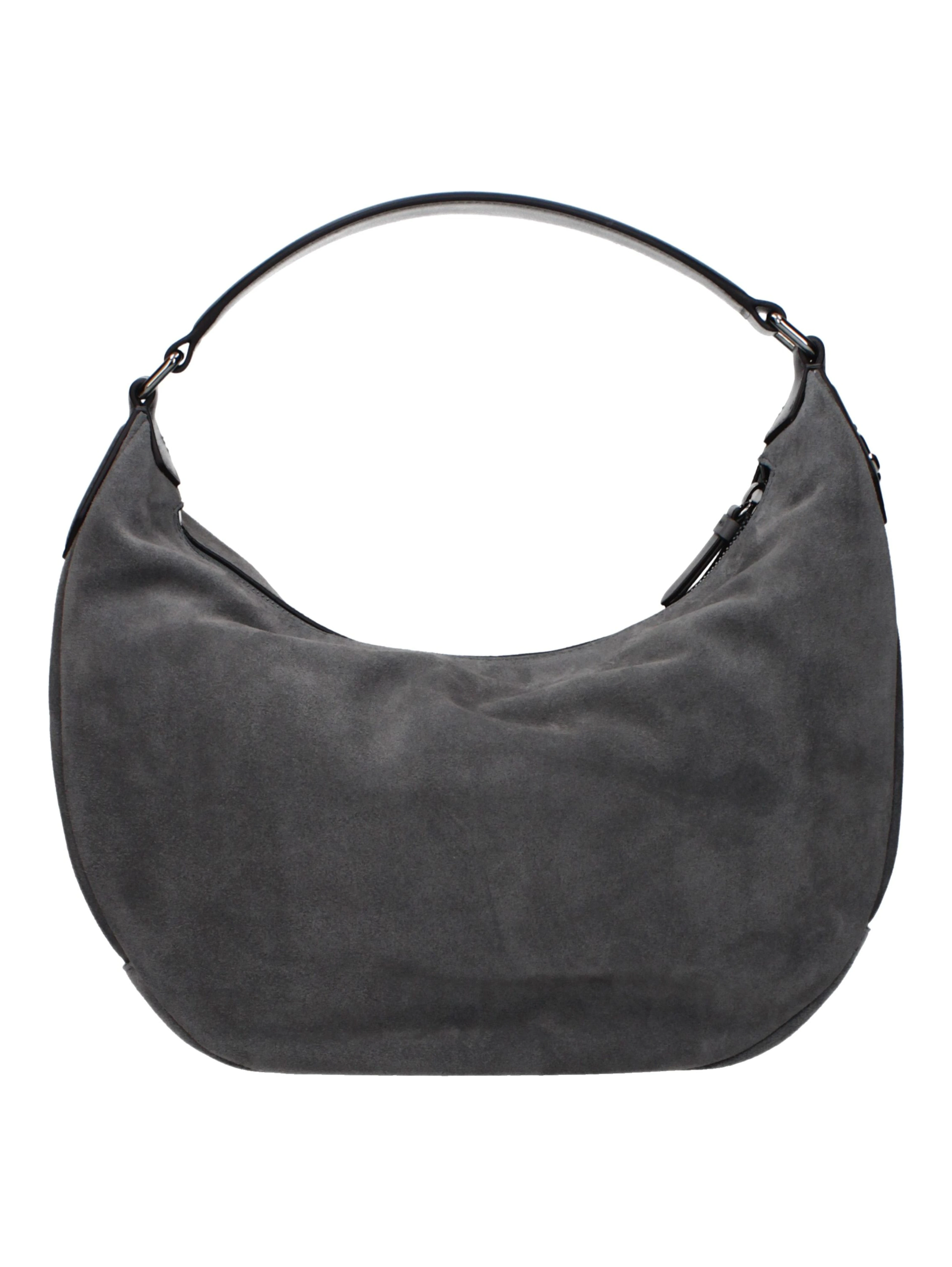 Gray Leather Shoulder Bag