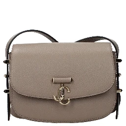 Gray Leather Crossbody Bag