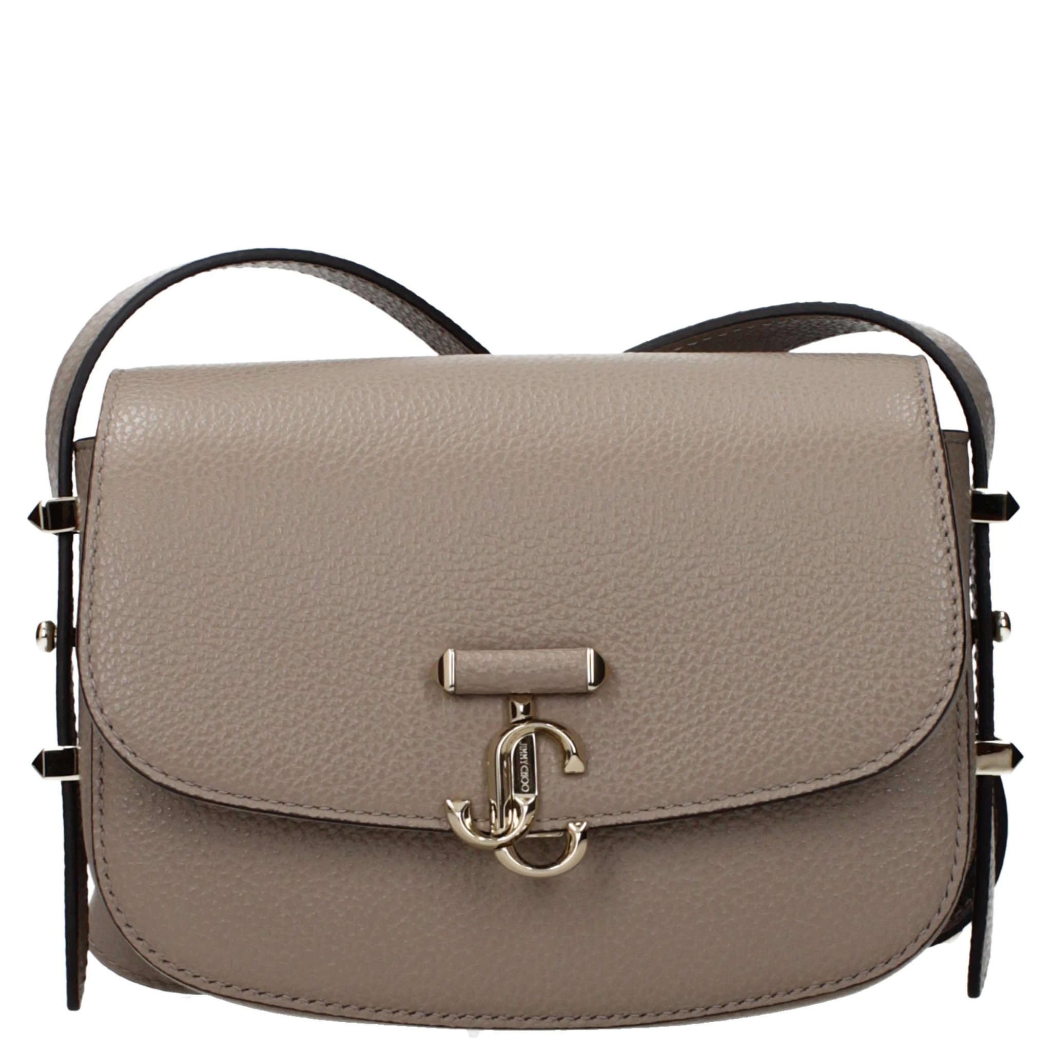 Gray Leather Crossbody Bag