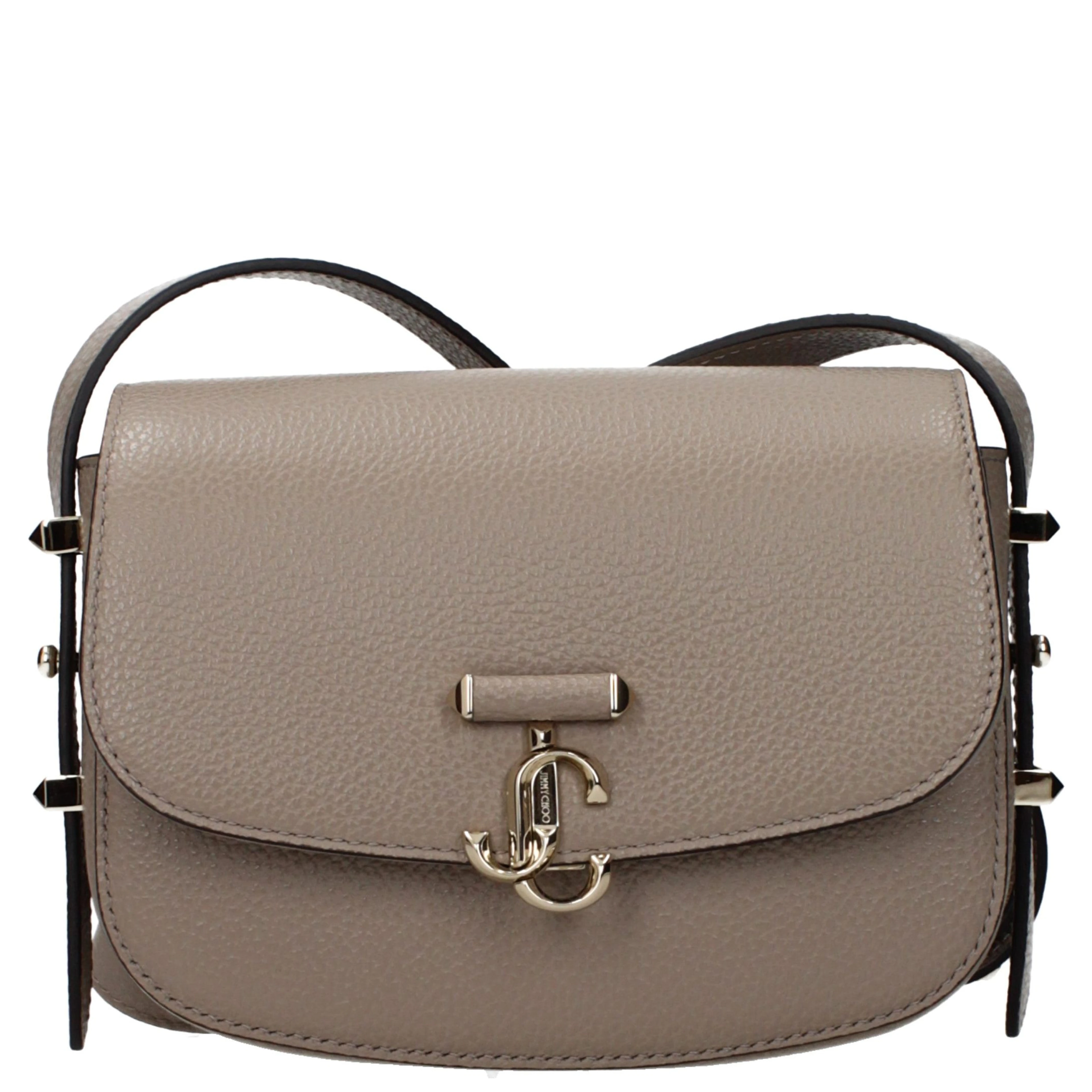 Gray Leather Crossbody Bag