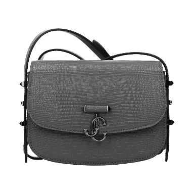 Gray Leather Shoulder Bag