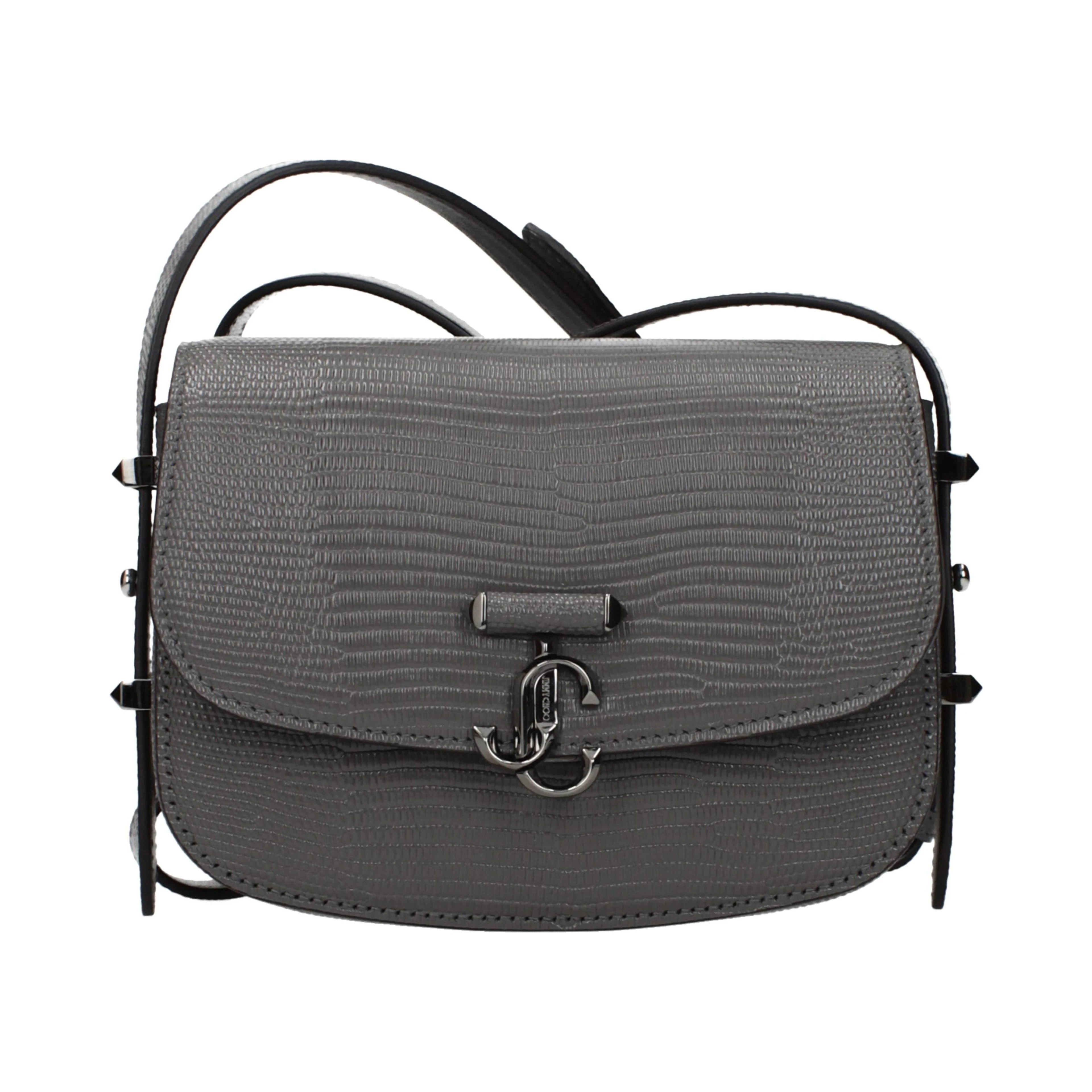 Gray Leather Shoulder Bag