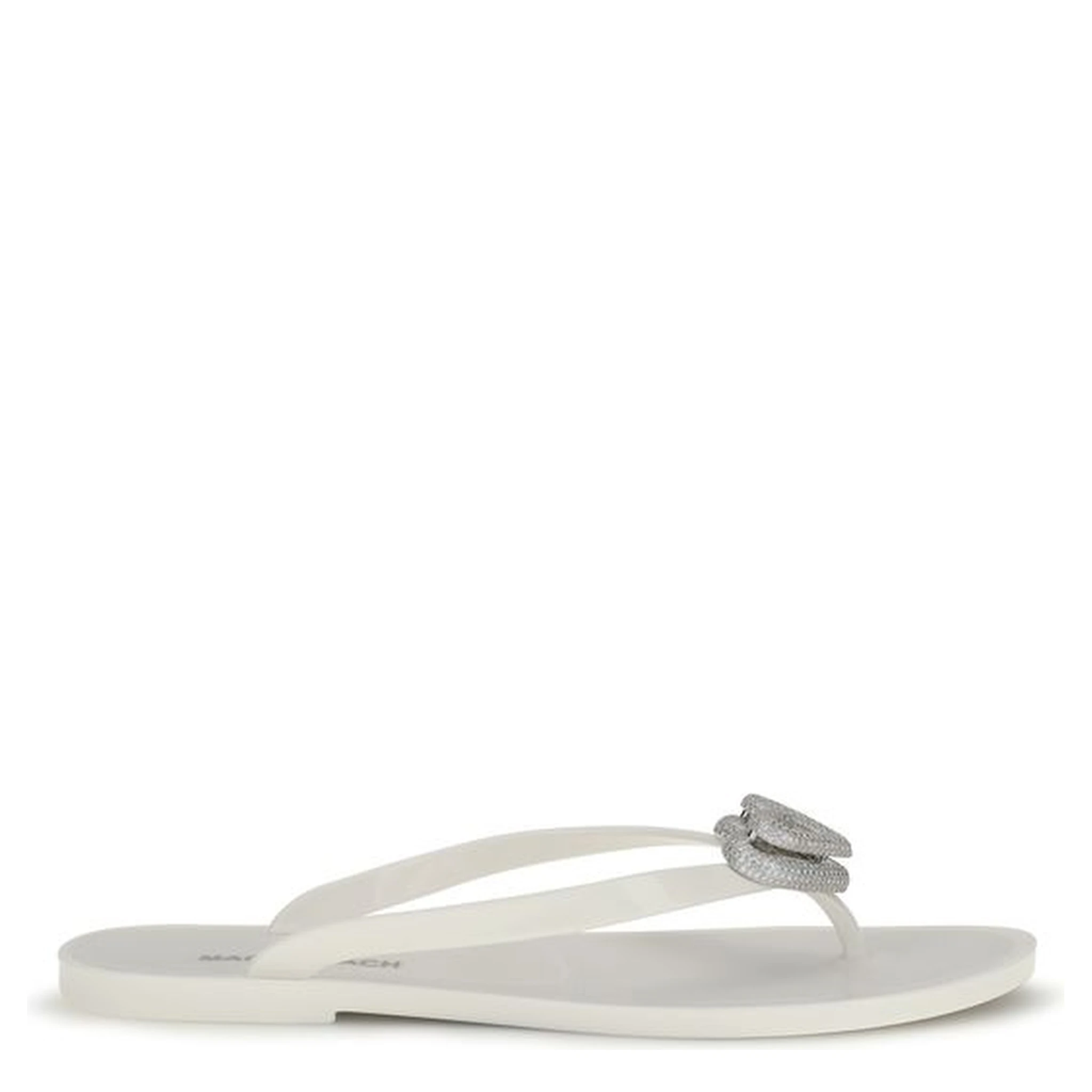 White Rubber Flat Sandals