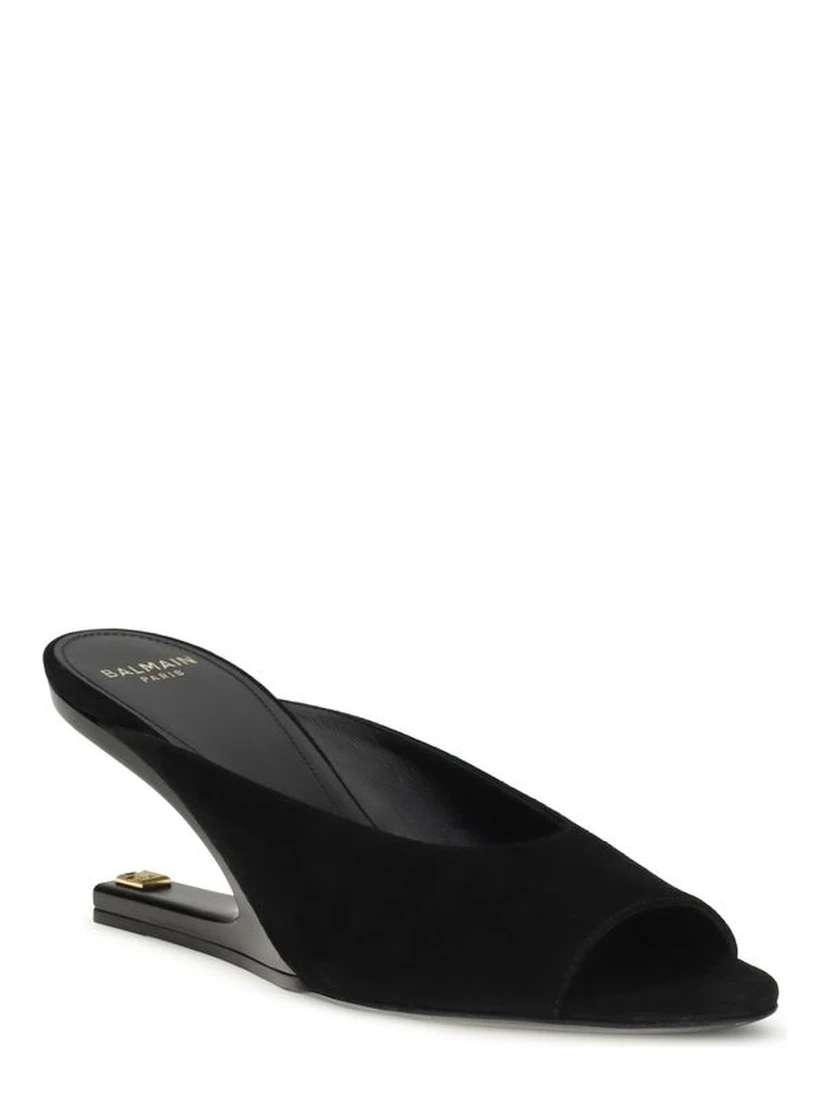 Black Calf Leather Bos Taurus Mules