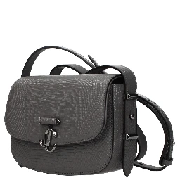 Gray Leather Shoulder Bag