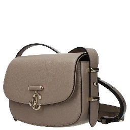 Gray Leather Crossbody Bag