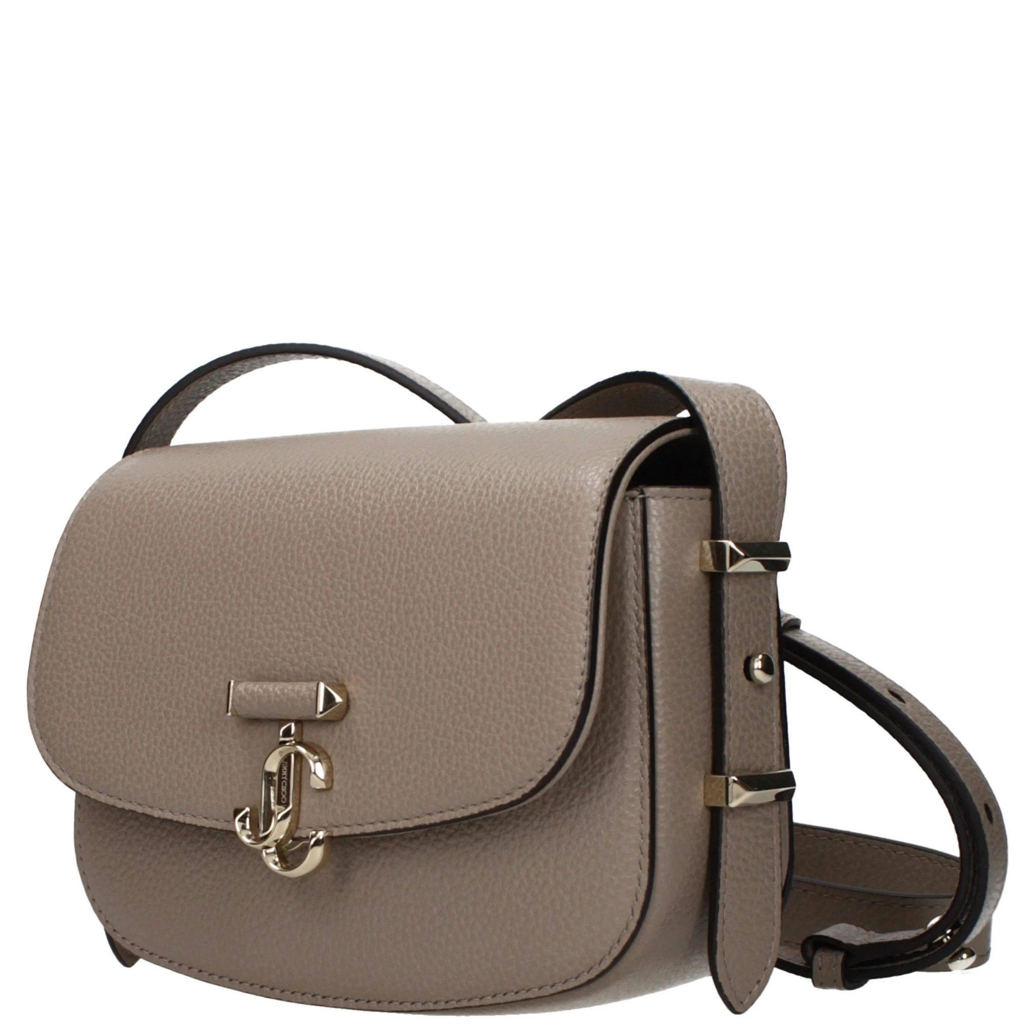 Gray Leather Crossbody Bag
