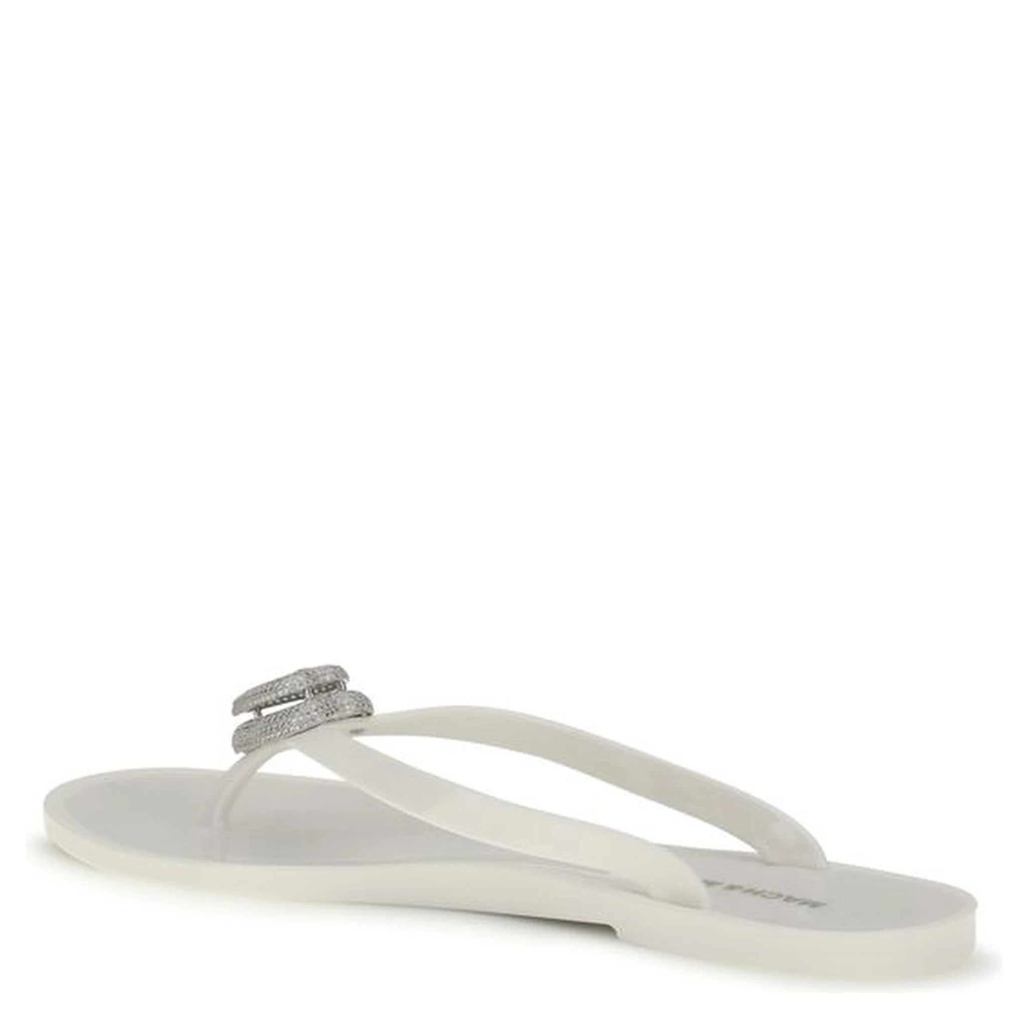 White Rubber Flat Sandals
