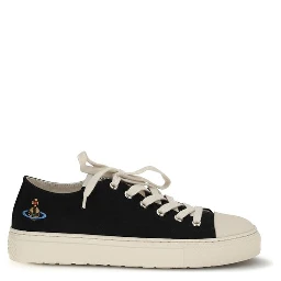Black Fabric Low Top Sneakers